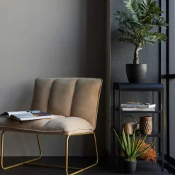 Cord Wohnzimmerstuhl in Beige - Velsamos