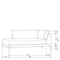 Couch Lounge Modul in Dunkelgrün - Arraggo