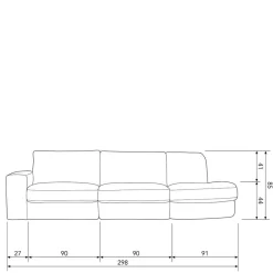 Couch mit Armlehne links in Rosa - Draschna