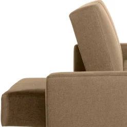Couchbett mit Hocker in Beige mit Chrom - Proof (zweiteilig)
