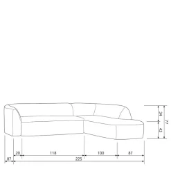 Couchecke in Creme Chenille - Moviess