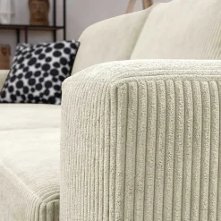 Couchecke in Cremeweiß Cordbezug - Zubella