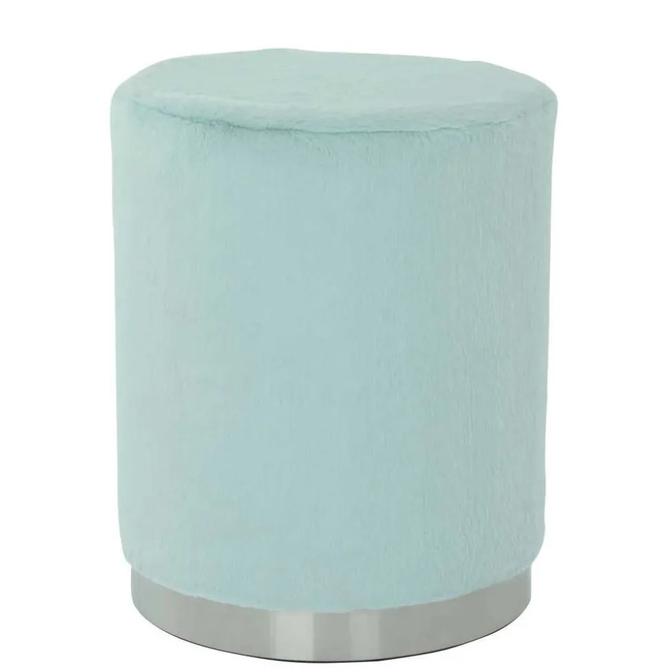 Couchhocker in Hellblau mit Silber - Lightning