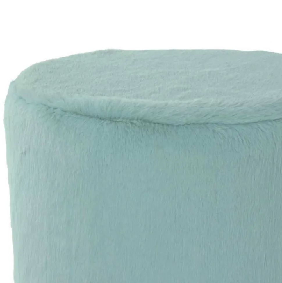 Couchhocker in Hellblau mit Silber - Lightning