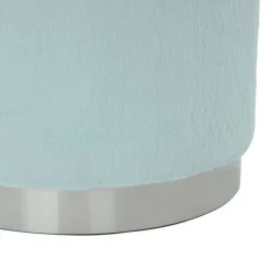 Couchhocker in Hellblau mit Silber - Lightning