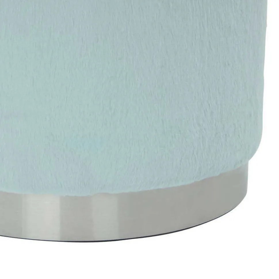 Couchhocker in Hellblau mit Silber - Lightning