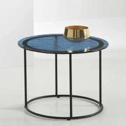 Couchtisch in Blau Strukturglas - Neive