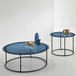 Couchtisch in Blau Strukturglas - Neive