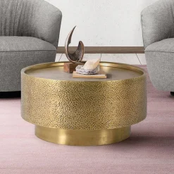 Couchtisch in Gold und Bronze - Beaven