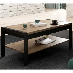 Couchtisch mit Ablage in Wildeiche Holzoptik - Zavorra