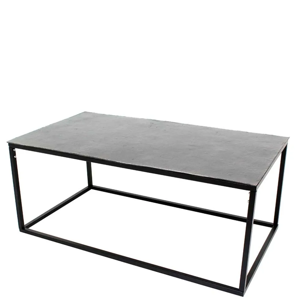 Couchtisch mit Aluminium Platte in Dunkelgrau - Limella