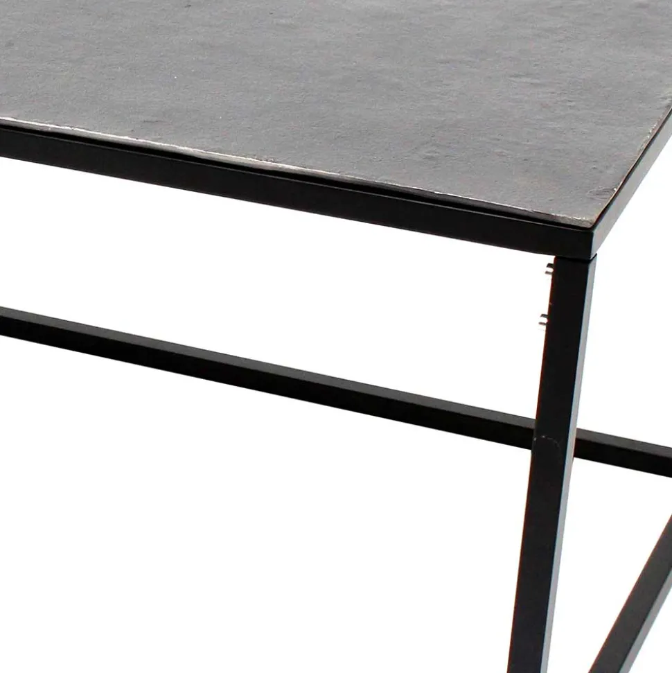 Couchtisch mit Aluminium Platte in Dunkelgrau - Limella