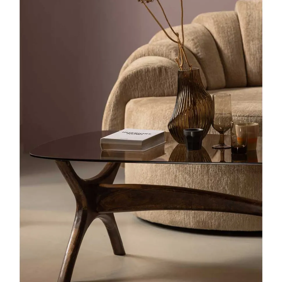 Couchtisch mit Platte aus getöntem Glas - Gabela