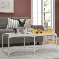 Couchtisch mit zwei Tabletts in Weiß - Vereny