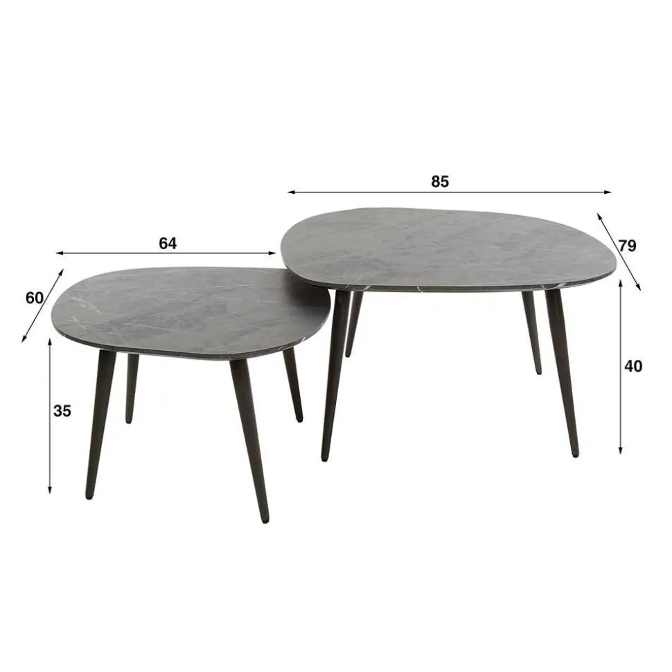 Couchtisch Paar im Retrostil - Simonas (zweiteilig)