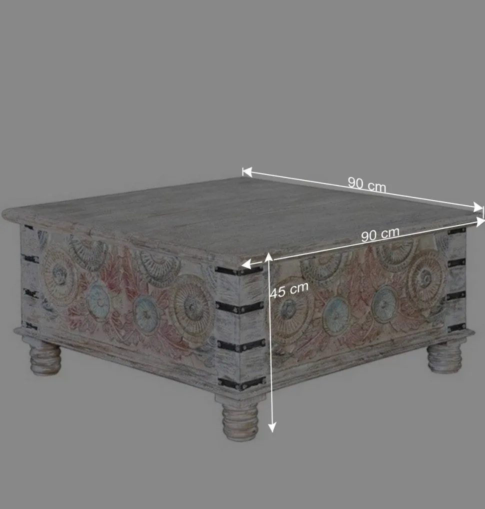 Couchtisch Truhe in White Wash - Pescara