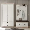 Country Garderoben Set mit Schrank - Nedita (dreiteilig)