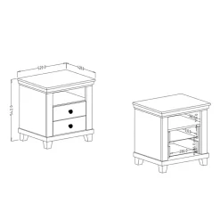 Country Nachtkommode in Dunkelgrün - Daney