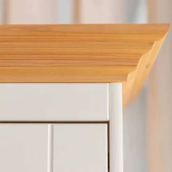 Country Style Highboard in Weiß & Kiefer Natur - Vitablo