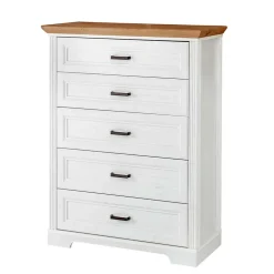 Country Style Hochkommode mit fünf Schubladen - Mehady