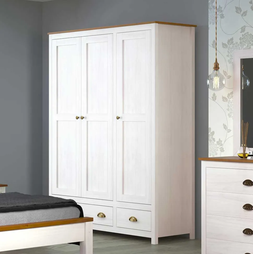 Country Style Kleiderschrank mit 2 Schubladen - Abelkav