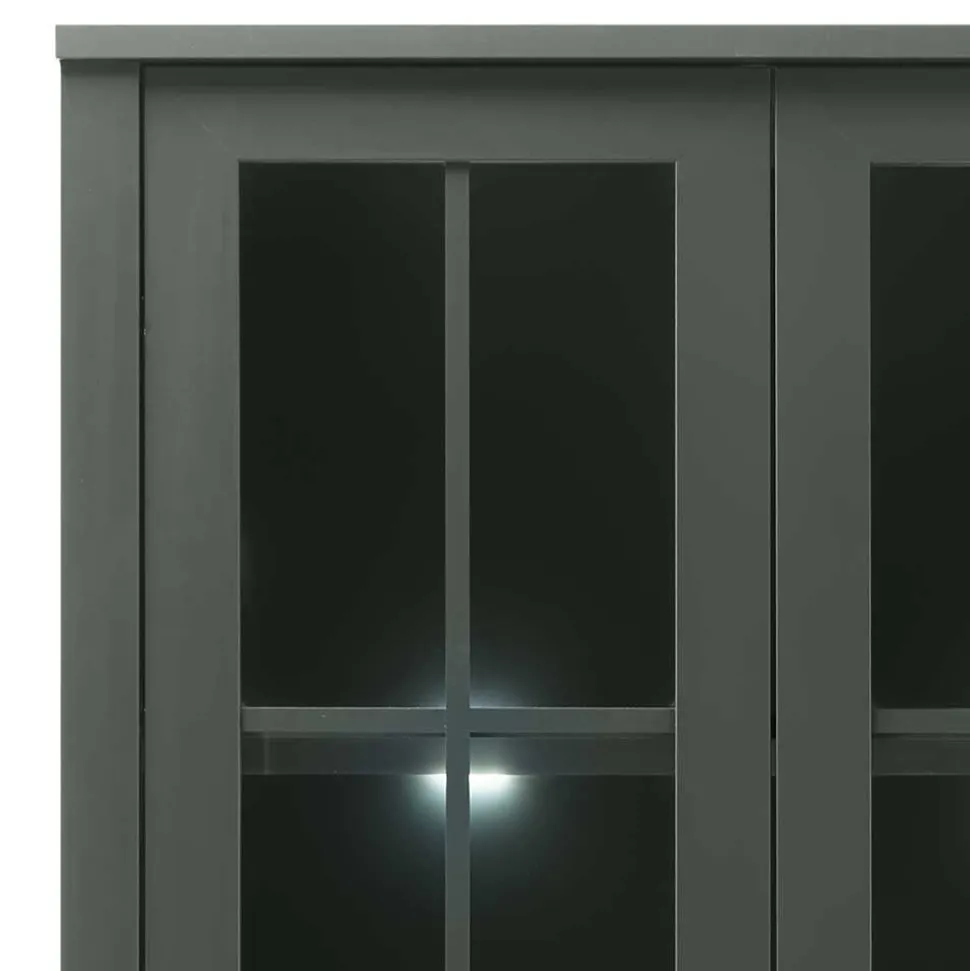 Country Vitrinenschrank in Dunkelgrün - Niestov