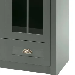 Country Vitrinenschrank in Dunkelgrün - Niestov