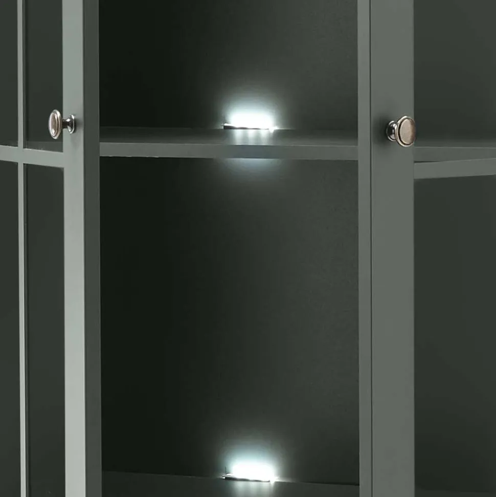 Country Vitrinenschrank in Dunkelgrün - Niestov