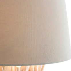 Cremeweiße Stehleuchte mit Schirm aus Stoff - Simona