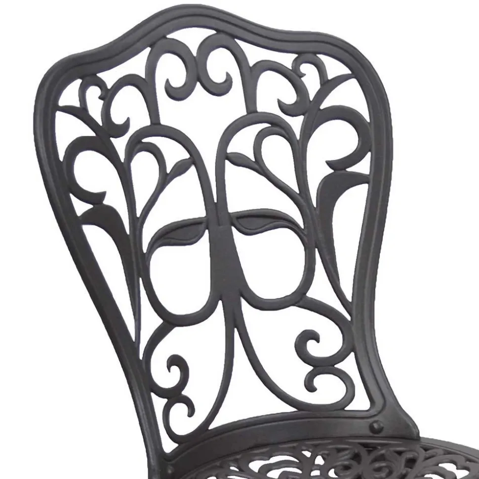 Dekorative Metallstühle für Garten Ykan in Dunkelbraun (2er Set)