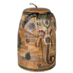 Dekorative Orient Truhe mit Elefanten Kopf - Santjana