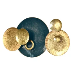 Dekoratives Wandobjekt in Dunkelgrün und Gold - Jenyca