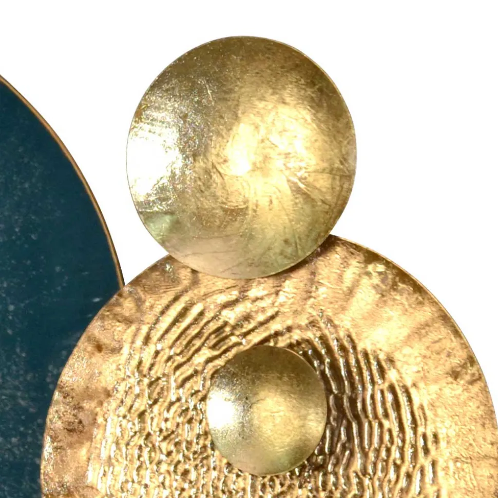 Dekoratives Wandobjekt in Dunkelgrün und Gold - Jenyca