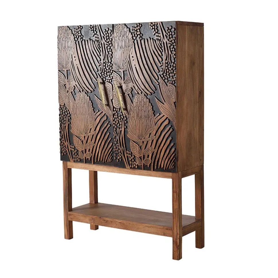 Design Barschrank mit Schnitzerei und Lack - Marcel