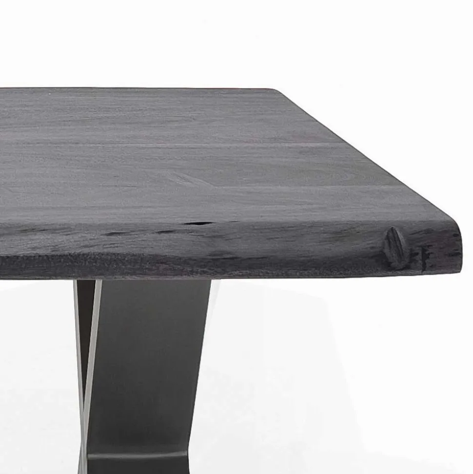 Design Baumkanten-Couchtisch in Grau - Siestago