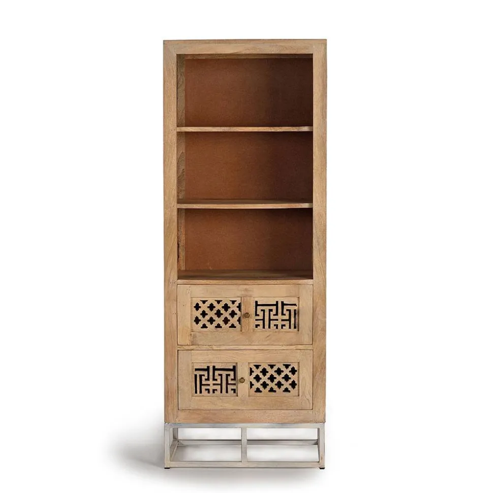 Design Bücherregal aus Mangobaum Massivholz - Valuta