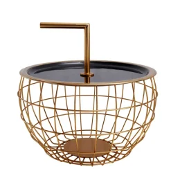 Design Beistelltisch in Schwarz und Gold - Egeass