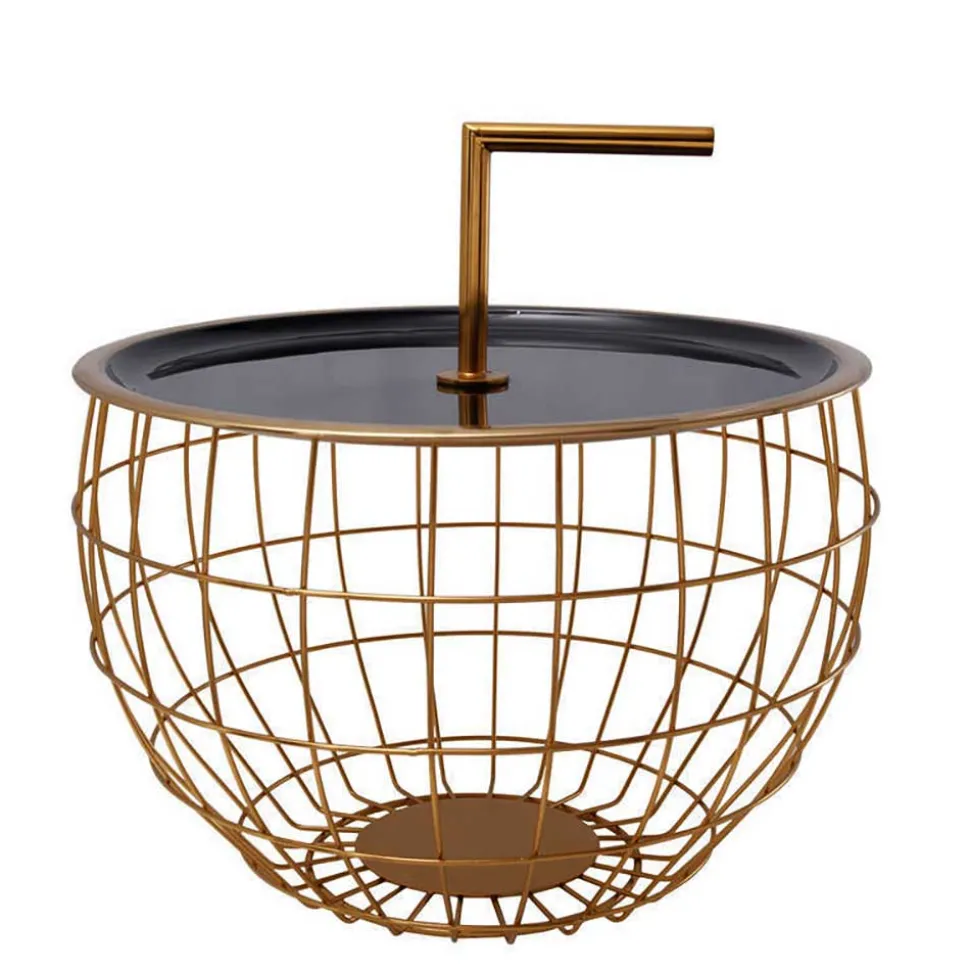 Design Beistelltisch in Schwarz und Gold - Egeass