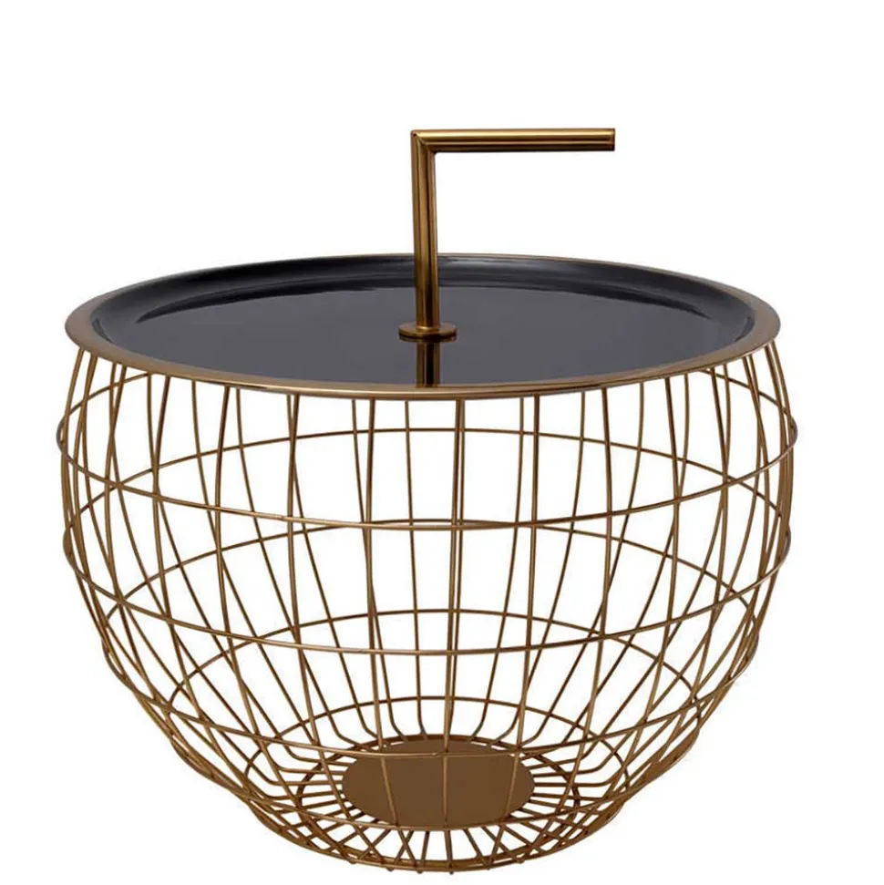 Design Beistelltisch in Schwarz und Gold - Egeass