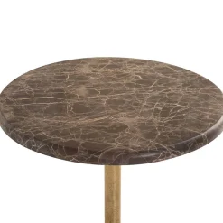Design Beistelltisch mit Marmorplatte in Braun - Luvenicos
