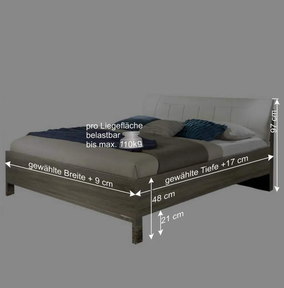 Design Bett Crabira mit Polster