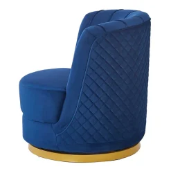 Design Cocktailsessel in Dunkelblau Samt - Sara