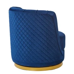 Design Cocktailsessel in Dunkelblau Samt - Sara