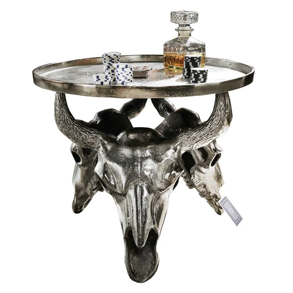 Design Couchtisch mit Büffel Schädel Gestell - Zarinas