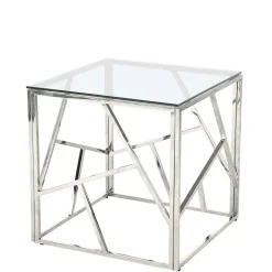 Design Couchtisch mit Glasplatte 55x55x55 - Sharka