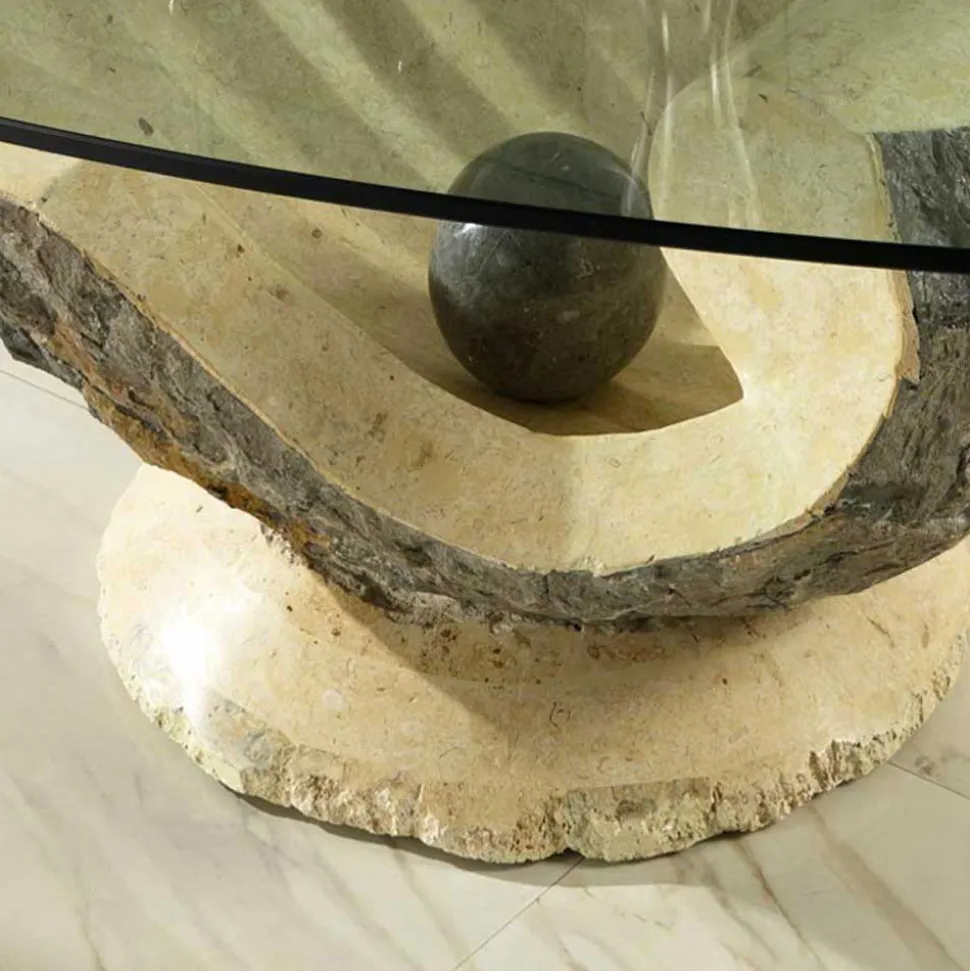 Design Couchtisch Ricana mit Glasplatte