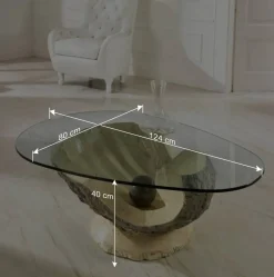 Design Couchtisch Ricana mit Glasplatte