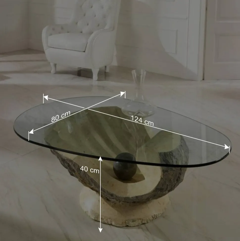 Design Couchtisch Ricana mit Glasplatte