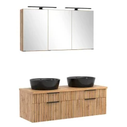 Design Doppel-Waschtisch & Spiegelschrank - Crystoga (zweiteilig)