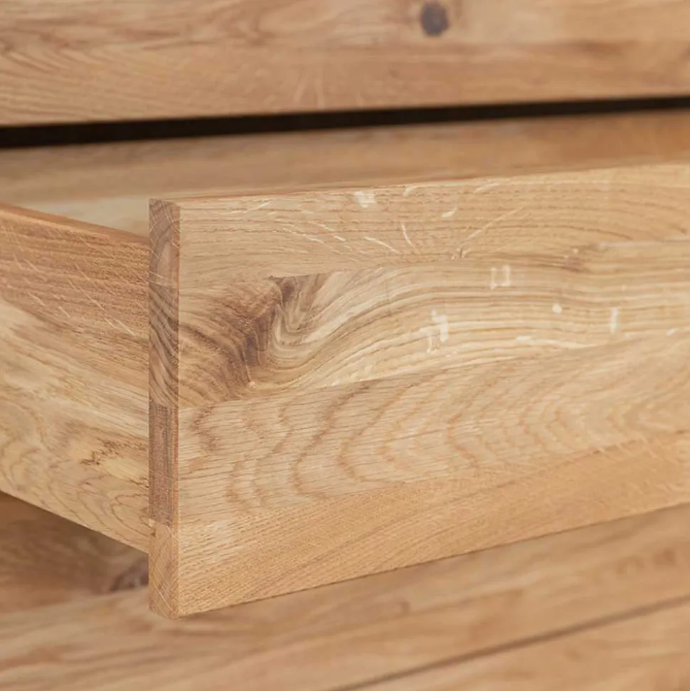 Design Eiche Schrank mit getönten Glastüren - Fabiella